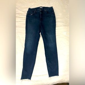 Plus Size 16 Good American Skinny Jeans Frayed Cuffs